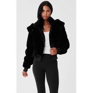 Alo Yoga Faux Fur Foxy Jacket Black Sz S